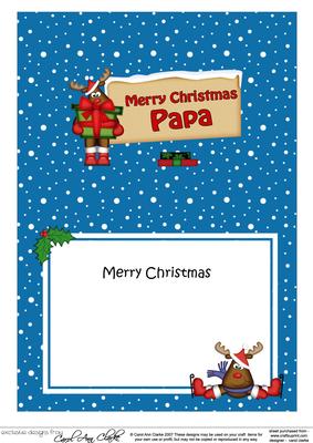 Xmas Papa Rudolph Signpost 5x7 Matching Insert