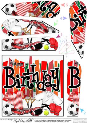 Birthday Sports N Games Fan Pyramage Topper