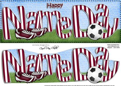 Large Dl Name Day Football 3D Decoupage