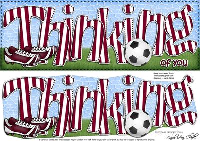 Large Dl Thinking of You Football 3D Decoupage
