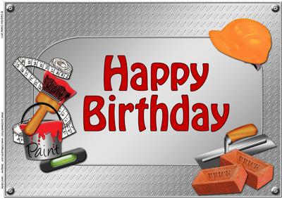 A4 Birthday Handyman Tools Card Topper