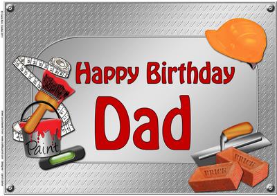 A4 Birthday Dad Handyman Tools Card Topper