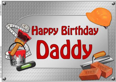 A4 Birthday Daddy Handyman Tools Card Topper