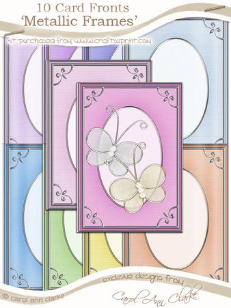 Sorbet Baby 'silver Metallic Frame' Card Fronts Kit