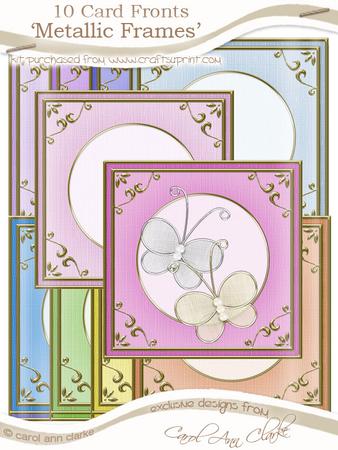 Sorbet Baby Square 'gold Metallic Frame' Card Fronts Kit