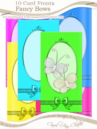 Tooti Frooti Dl Fancy Bows Card Fronts Kit