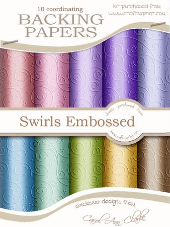 'swirls Embossed' Backing Paper Kit - Pretty Daisy Colours