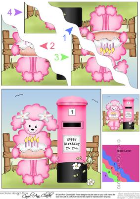 Bon Bon Poodle Dog's Birthday Cake Wavy Corner Side Stacker