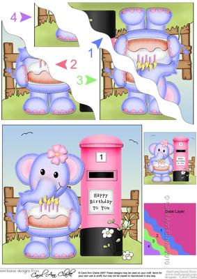 Lola Elephant's Birthday Cake Wavy Corner Side Stacker