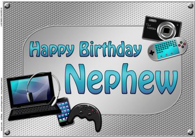 A4 Birthday Nephew Gadgets N Gizmos Card Topper