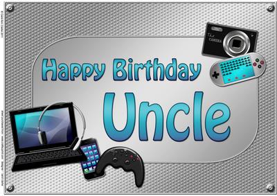 A4 Birthday Uncle Gadgets N Gizmos Card Topper