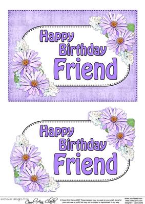 5x7 Birthday Friend Daisies 3D Step by Step Decoupage
