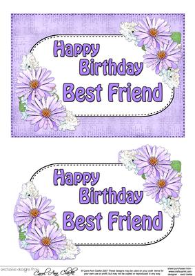 5x7 Birthday Best Friend Daisies 3D Step by Step Decoupage