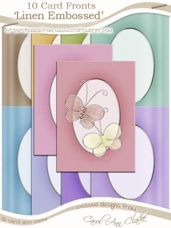 'linen Embossed' Card Fronts Kit - Pretty Daisy Colours