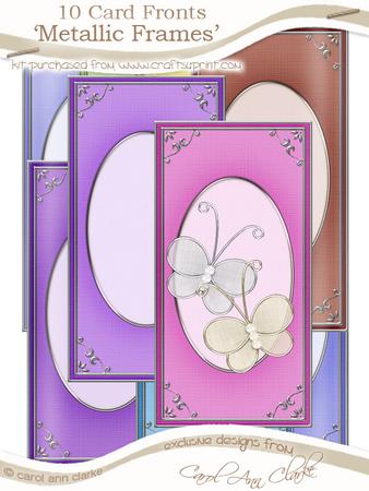 Sorbet Dl 'silver Metallic Frame' Card Fronts Kit