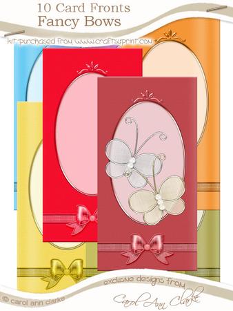 Luscious Berries Dl Fancy Bows Card Fronts Kit