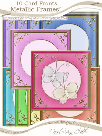 Summer Mists Square 'gold Metallic Frame' Card Fronts Kit