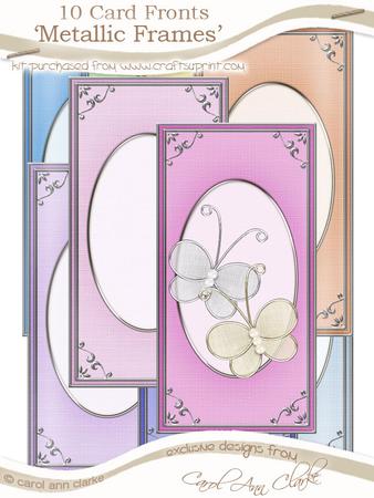 Sorbet Baby Dl 'silver Metallic Frame' Card Fronts Kit