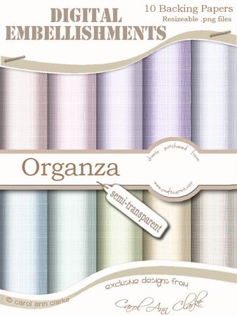 Semi-transparent Pretty Daisy 'organza' Digital Embellishments