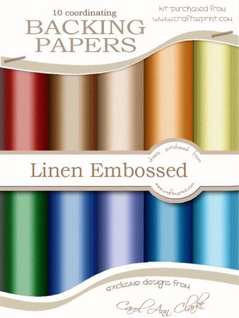 'linen Embossed' Backing Paper Kit - Mens DIY Colours