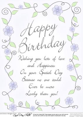A4 Birthday Greeting in Floral Frame