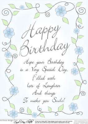 A4 Birthday Greeting in Floral Frame