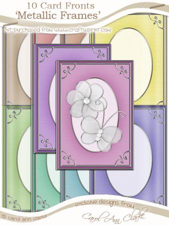 Shabby Summertime A5 'silver Metallic Frame' Card Fronts Kit