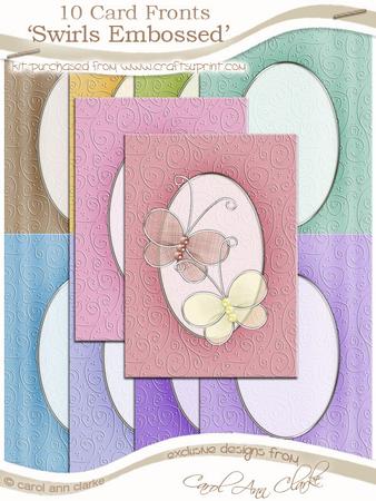 'paisley Embossed' Card Fronts Kit - Pretty Daisy Colours
