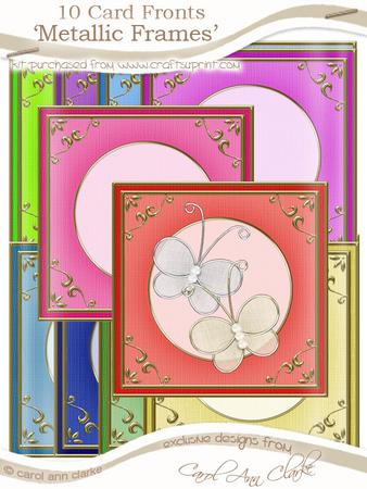 Festive Square 'gold Metallic Frame' Card Fronts Kit