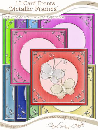 Festive Square 'silver Metallic Frame' Card Fronts Kit