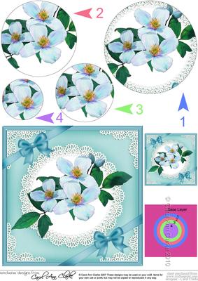 Clematis and Lace Circle Pyramage Topper