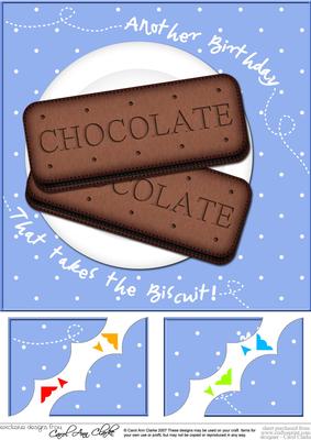 8 x 8 Bourbon Biscuits Birthday Scalloped Corner Topper