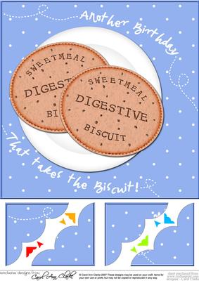 8 x 8 Digestive Biscuits Birthday Scalloped Corner Topper