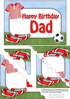 5x7 Football Birthday Dad Scallop Corner Stacker