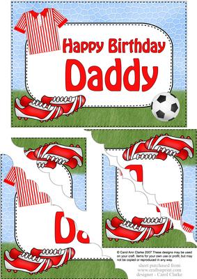 5x7 Football Birthday Daddy Scallop Corner Stacker