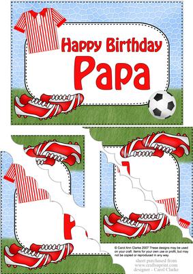 5x7 Football Birthday Papa Scallop Corner Stacker