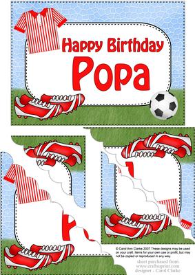 5x7 Football Birthday Popa Scallop Corner Stacker