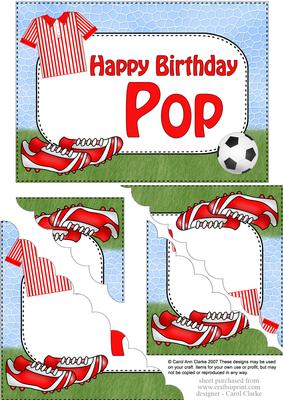 5x7 Football Birthday Pop Scallop Corner Stacker