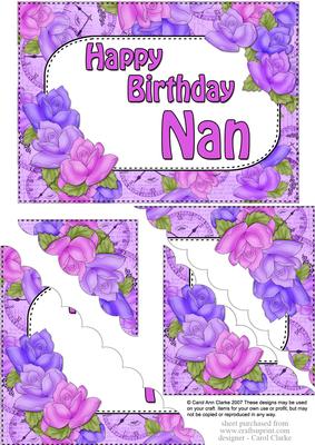 5x7 Time for Roses Birthday Nan Scallop Corner Stacker