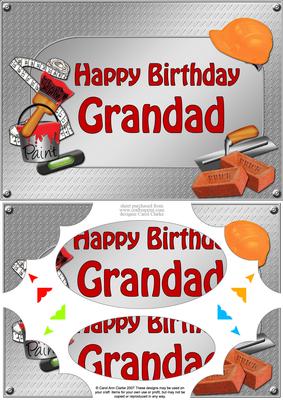 A5 Birthday Grandad Handyman Tools Scallop Corners & Pyramag
