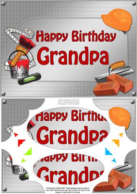 A5 Birthday Grandpa Handyman Tools Scallop Corners & Pyramag