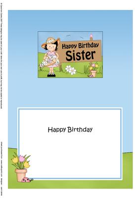 5x7 Girlz Suzi Birthday Sister Matching Insert