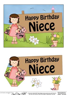5x7 Girlz Suzi Birthday Niece 3D Step by Step Decoup