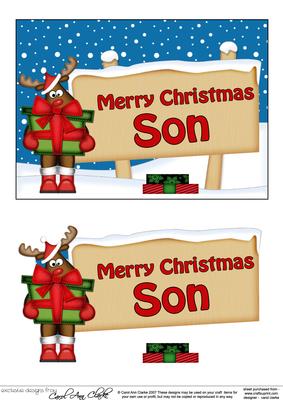 Xmas Son Rudolph Signpost 5x7 Easicut Decoupage