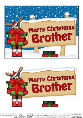 Xmas Brother Rudolph Signpost 5x7 Easicut Decoupage