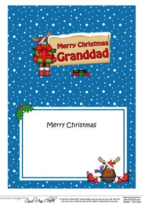 Xmas Granddad Rudolph Signpost 5x7 Matching Insert