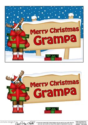 Xmas Grampa Rudolph Signpost 5x7 Easicut Decoupage