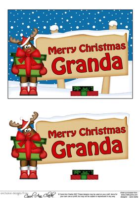 Xmas Granda Rudolph Signpost 5x7 Easicut Decoupage