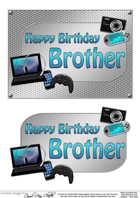 5x7 Birthday Brother Gadgets N Gizmos 3D Decoupage