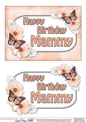 5x7 Birthday Mammy Flowers & Butterflies 3D Decoupage